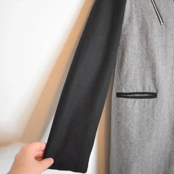 Asilio Coat Midi Colorblock Sz S Wool Preppy Academia Minimalist Neutral - Picture 6 of 16